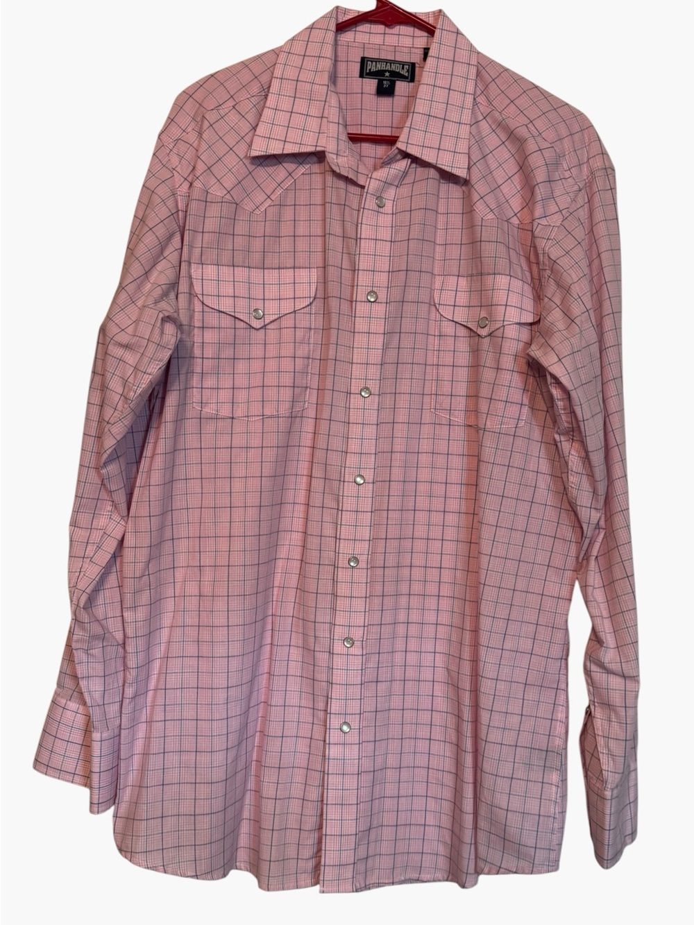 Panhandle Slim Men’s Pink Grid Western Snap Shirt